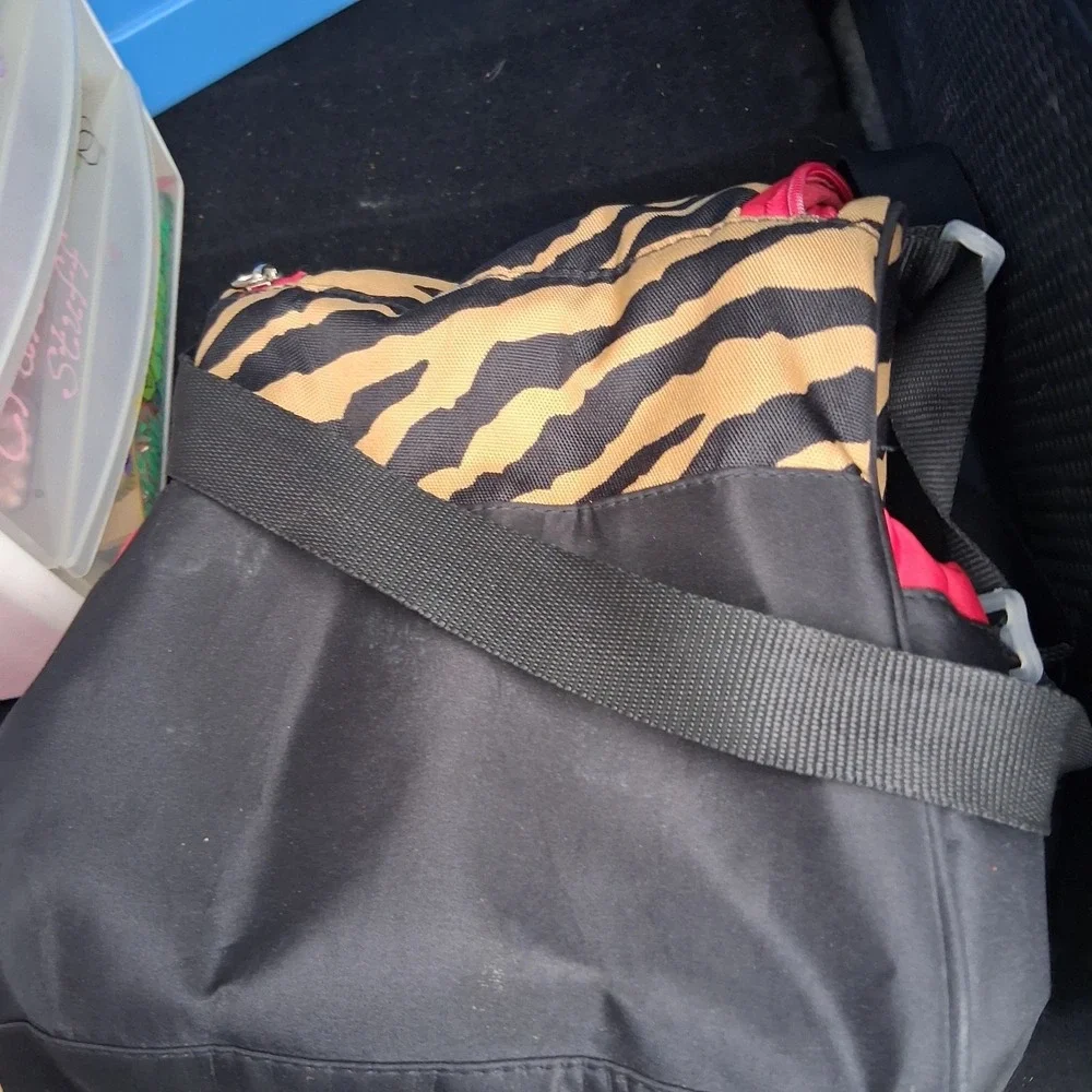 Vintage‎ Y2K Gerber Mini Diaper Bag Tiger Stripe Animal Print Black Red Tan...